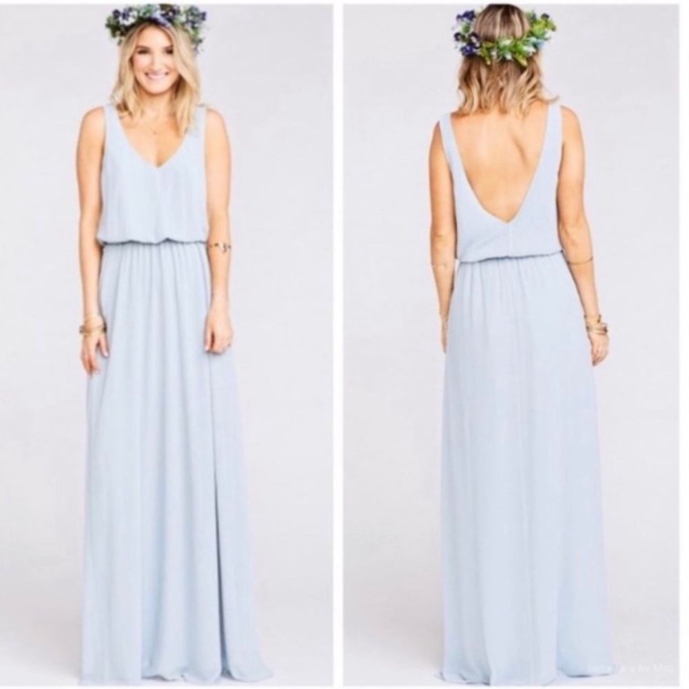 Elegant Light Blue Maxi Dress